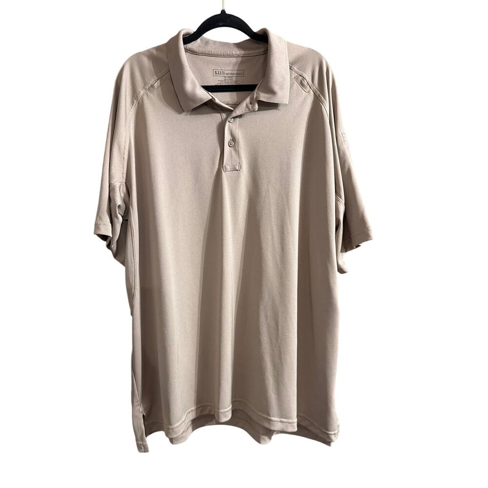 5.11 Tactical Series Men's Short Sleeve Tan Performance Polo Size 2XL 2X Large
